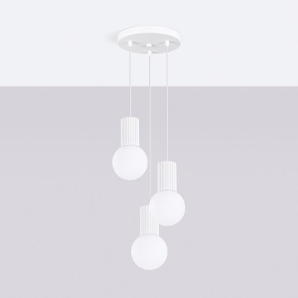 Sollux Lighting Lampa wisząca HALO 3P biała