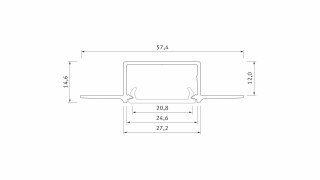 Profil do taśm led HRI 200cm srebrny
