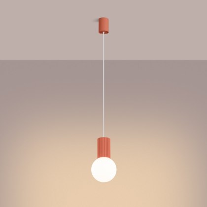 Sollux Lighting Lampa wisząca HALO 1 brzoskwiniowa