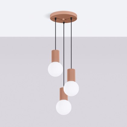 Sollux Lighting Lampa wisząca HALO 3P mocca
