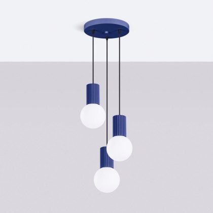 Sollux Lighting Lampa wisząca HALO 3P ultramaryna