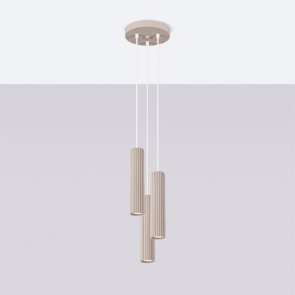 Sollux Lighting Lampa wisząca KARBON 3P taupe
