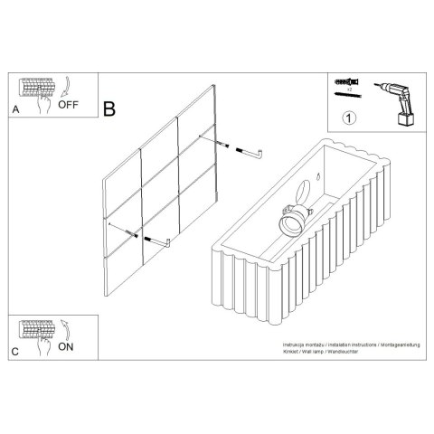 Kinkiet ceramiczny RIGATA ultramaryna