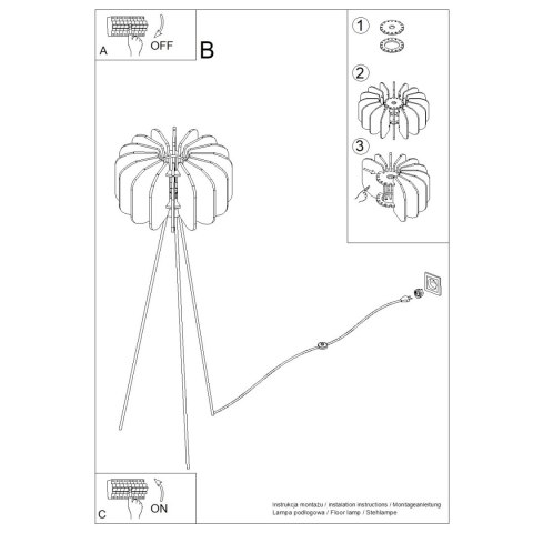 Lampa podłogowa MULA 45 granatowa