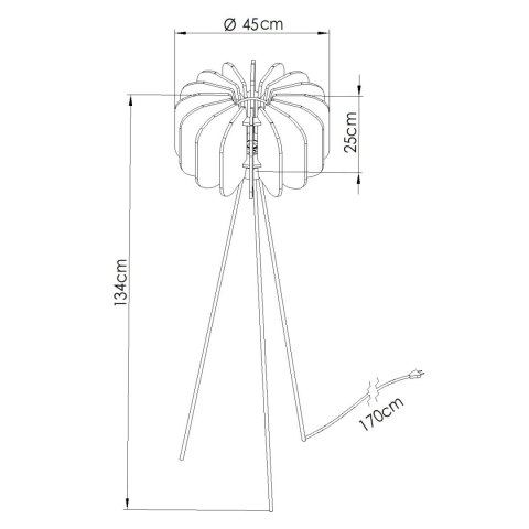 Lampa podłogowa MULA 45 żółta