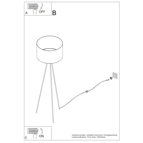 Lampa podłogowa NEVIA beżowy marmur