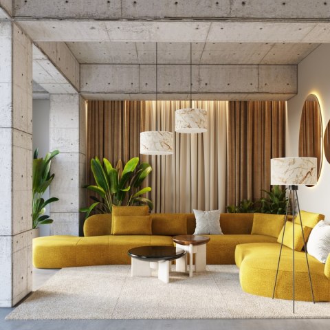 Lampa podłogowa NEVIA beżowy marmur