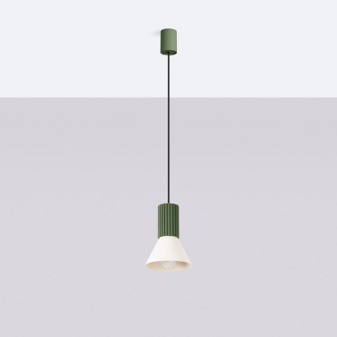 Lampa wisząca ESTRIA 1 beżowa/zielona oliwka