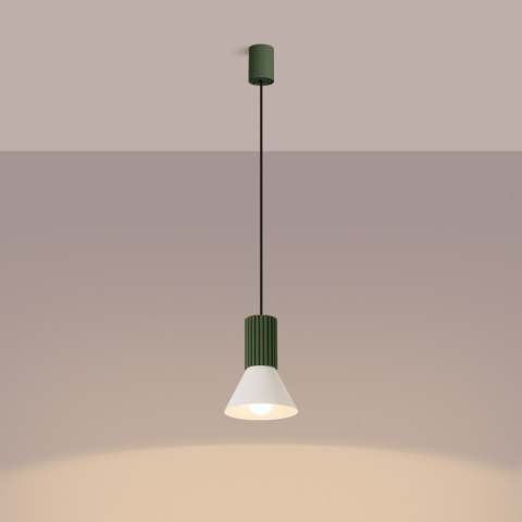 Lampa wisząca ESTRIA 1 beżowa/zielona oliwka