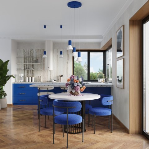 Lampa wisząca ESTRIA 1 biała/ultramaryna