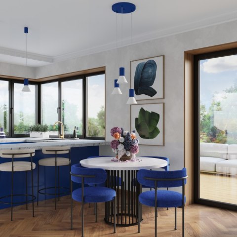 Lampa wisząca ESTRIA 3P biała/ultramaryna