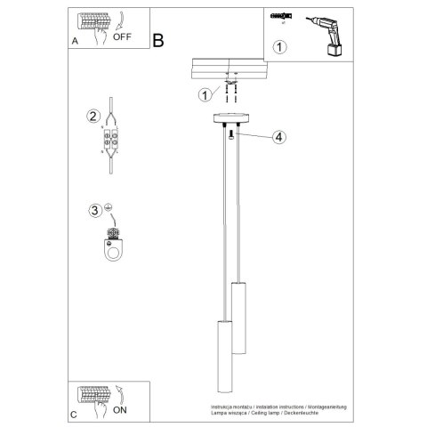 Lampa wisząca LAGOS 2P czarna