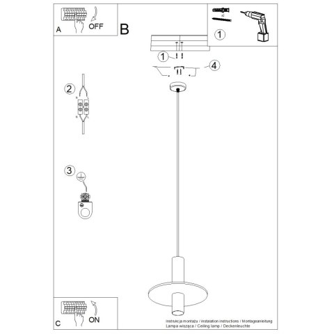 Lampa wisząca PELTA 1 czarna/beżowa
