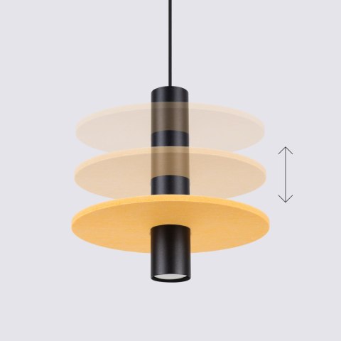 Lampa wisząca PELTA 1 czarna/żółta