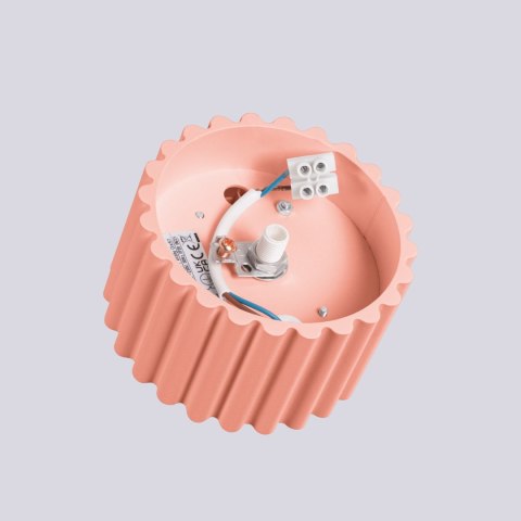 Plafon TUBA RYFLOWANA KARBOWANA  AURA 1 brzoskwiniowy Gx53 Sollux