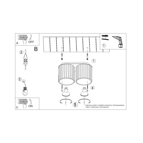 Plafon AURA 2 brzoskwiniowy GU10