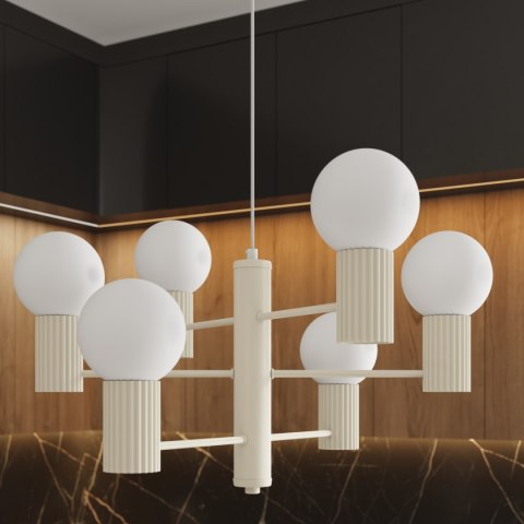 Żyrandol HALO 6 beżowy