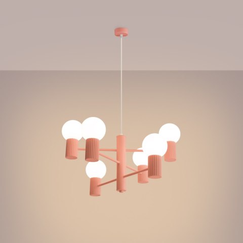 Żyrandol HALO 6 brzoskwiniowy