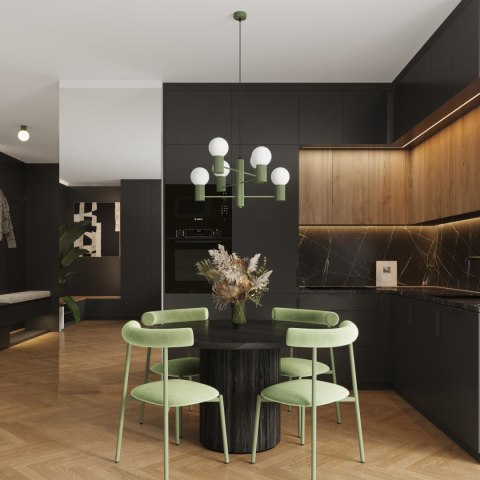 Żyrandol HALO 6 zielony oliwkowy