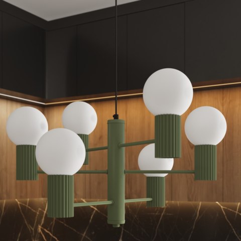 Żyrandol HALO 6 zielony oliwkowy