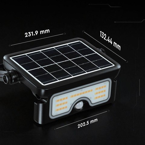 7W LEFaro LED con Pannello Solare 7W Sensore PIR CCT nero IP65D SOLAR FLOODLIGHT LITHIUM BATTERY 30000mAh 3.7V CCT: 3IN1 BLACK B