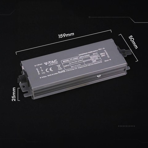 Zasilacz do LED hermetyczny SLIM V-TAC 60W 24V 2.5A IP67 filtr EMI VT-24062