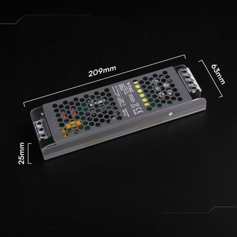 Zasilacz do LED modułowy montażowy SLIM V-TAC 150W 12V 12.5A IP20 filtr EMI VT-13150-S