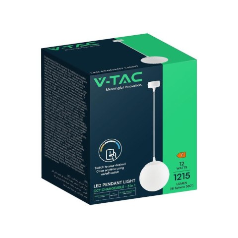 12W LED PENDANT LIGHT 3IN1 WHITE BODY