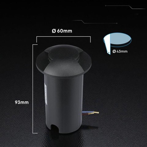 1W LED UNDERGROUND LIGHT 6400K BLACK BODY IP67