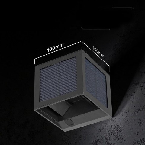 2.25W LED Solar Wall Light 3in1 Black Body IP65 PIR Sensor