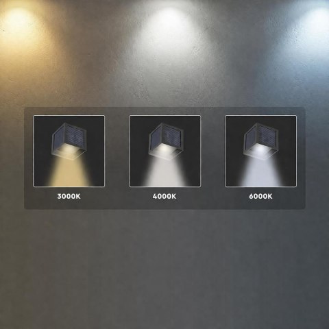 2.25W LED Solar Wall Light 3in1 Black Body IP65 PIR Sensor