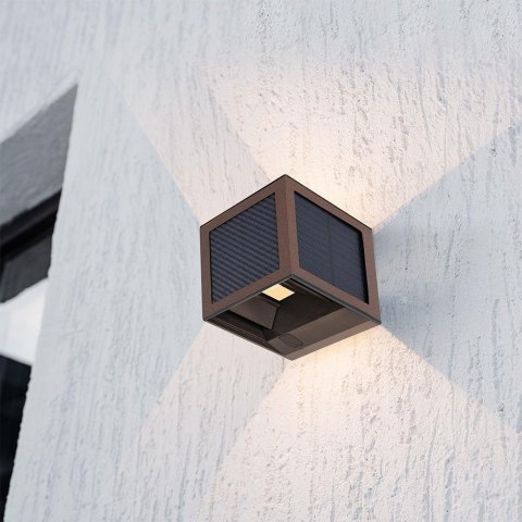 2.25W LED Solar Wall Light 3in1 Corten Body IP65 PIR Sensor