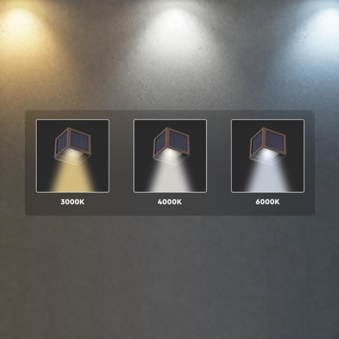 2.25W LED Solar Wall Light 3in1 Corten Body IP65 PIR Sensor