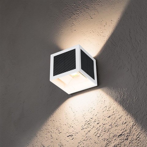 2.25W LED Solar Wall Light 3in1 White Body IP65 PIR Sensor