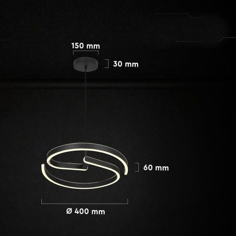 25W LED DECORATIVE HANGING LIGHT 400x60MM 4000K SANDY BLACK