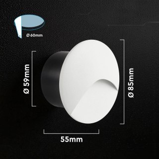 3W LED STEP LIGHT 3000K ALUMINIUM BODY WHITE RD IP65