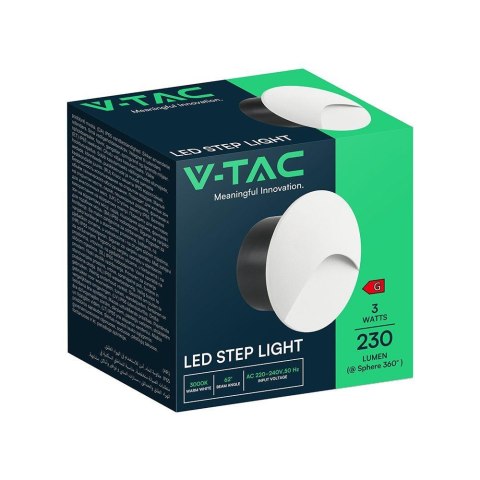 3W LED STEP LIGHT 3000K ALUMINIUM BODY WHITE RD IP65