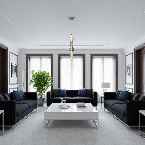 9W LED Decorative Light Hanging D100*H1500 3000K Brass+Transparant