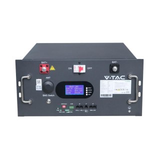 Batteria Accumulo Rack LV 9.6kWh LFP 48V 200Ah 100A BMS Nera CEI 0-21