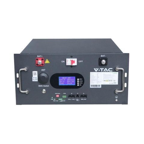 Batteria Accumulo Rack LV 9.6kWh LFP 48V 200Ah 100A BMS Nera CEI 0-21