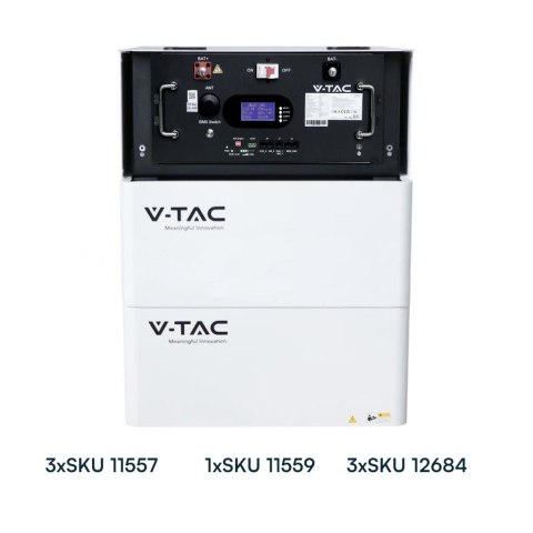 Batteria Accumulo Rack LV 9.6kWh LFP 48V 200Ah 100A BMS Nera CEI 0-21