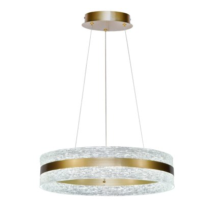 LAMPA WISZĄCA Z KRYSZTAŁKAMI ŻYRANDOL ZŁOTY CASTILLO ZMIENNA BARWA ŚWIATŁA