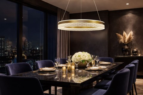 GLORIS kawowa lampa wisząca led z kryształkami ZMIENNA BARWA ŚWIATŁA