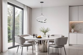 LOCO – czarna lampa wisząca LED 30W z białą osłonką