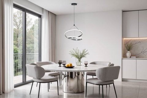 LOCO – czarna lampa wisząca LED 30W z białą osłonką