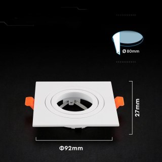 Oczko V-TAC aluminiowe GU10 białe kwadratowe ruchome VT-4204SQ 3 lata gwarancji