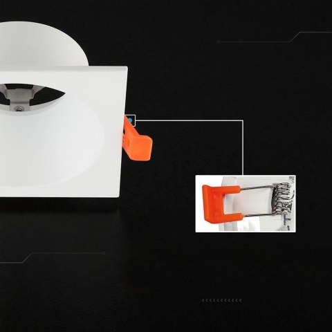 Oczko V-TAC aluminiowe GU10 białe kwadratowe ruchome głębokie VT-4203SQ 3 lata gwarancji