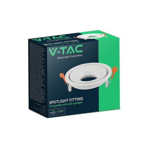 Oczko V-TAC aluminiowe GU10 białe okrągłe ruchome VT-4202 3 lata gwarancji