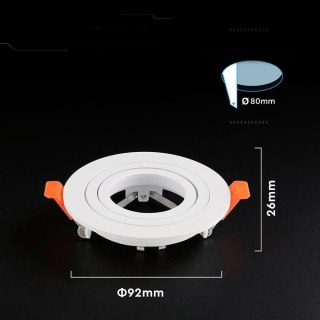 Oczko V-TAC aluminiowe GU10 białe okrągłe ruchome VT-4204RD 3 lata gwarancji