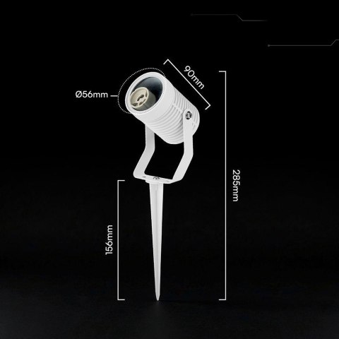 Oprawa gruntowa ogrodowa wbijana aluminium GU10 biała IP65 VT-44005 3 lata gwarancji